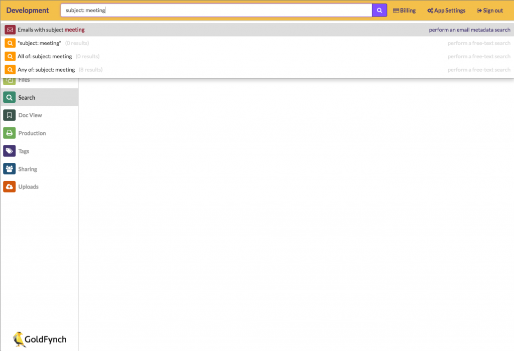 Email Search by Subject