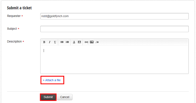 Click on the submit request button