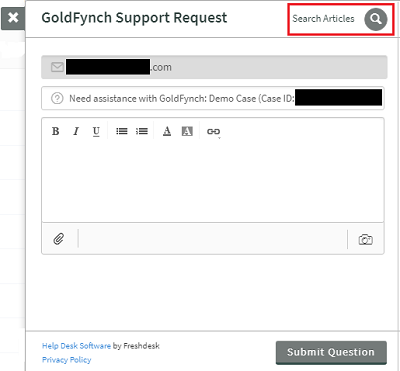 Search articles button