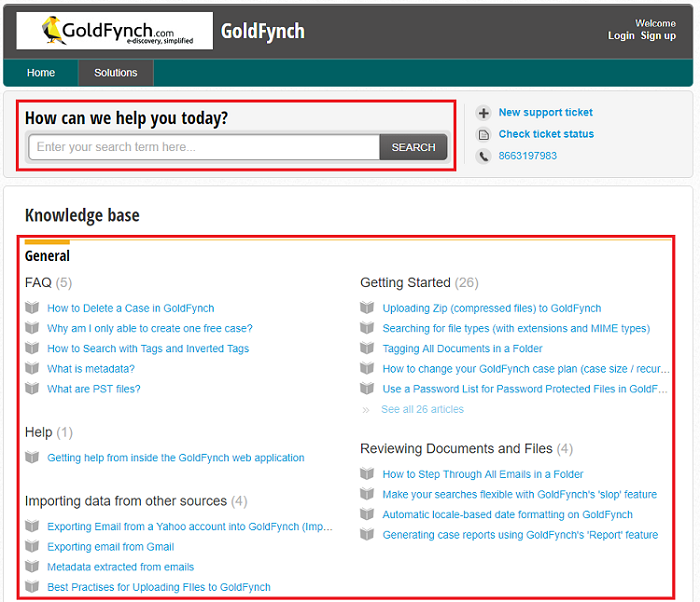 Look through Knowledge Base articles