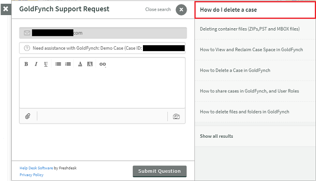 Entering a search query