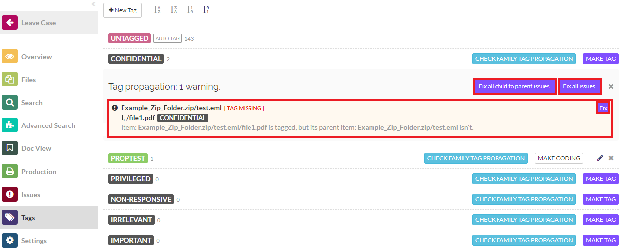 Tagged child files with untagged parents