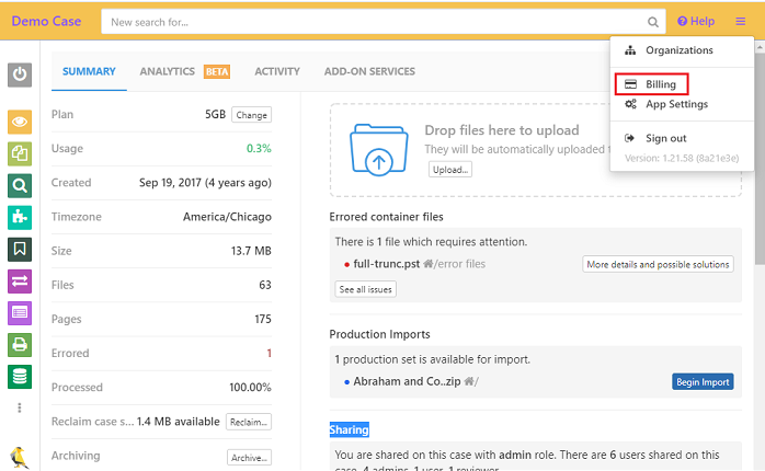 Navigate to the Billing Screen