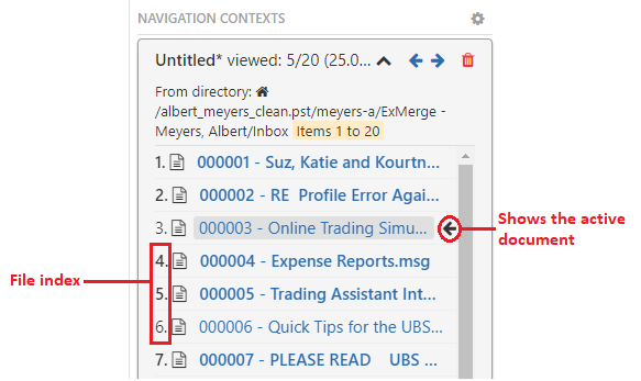 You can see which file you have reviewed and which ones are unviewed