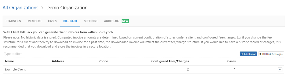 Click on the Add Client button