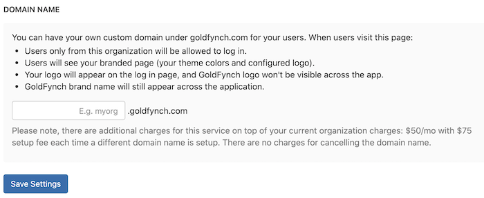 enter a custom domain for your organization