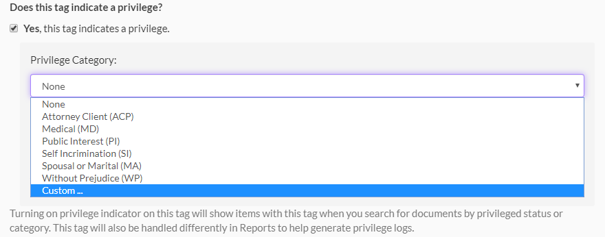 Select Privilege Category
