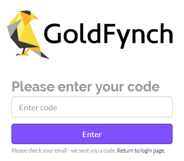 Code entry screen