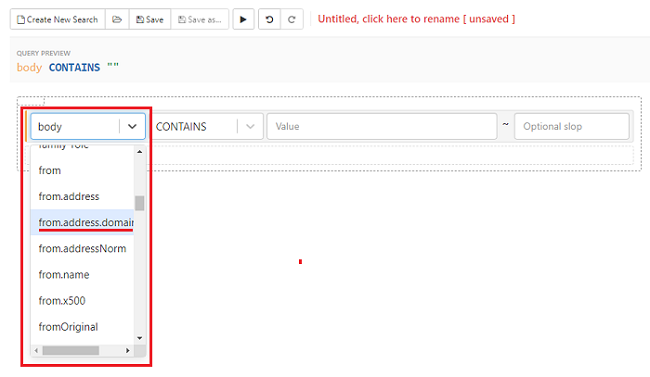 Select from domain parameter