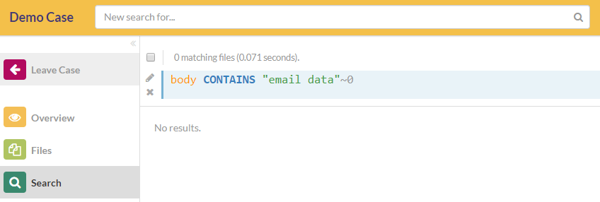 Search with a slop value of 0