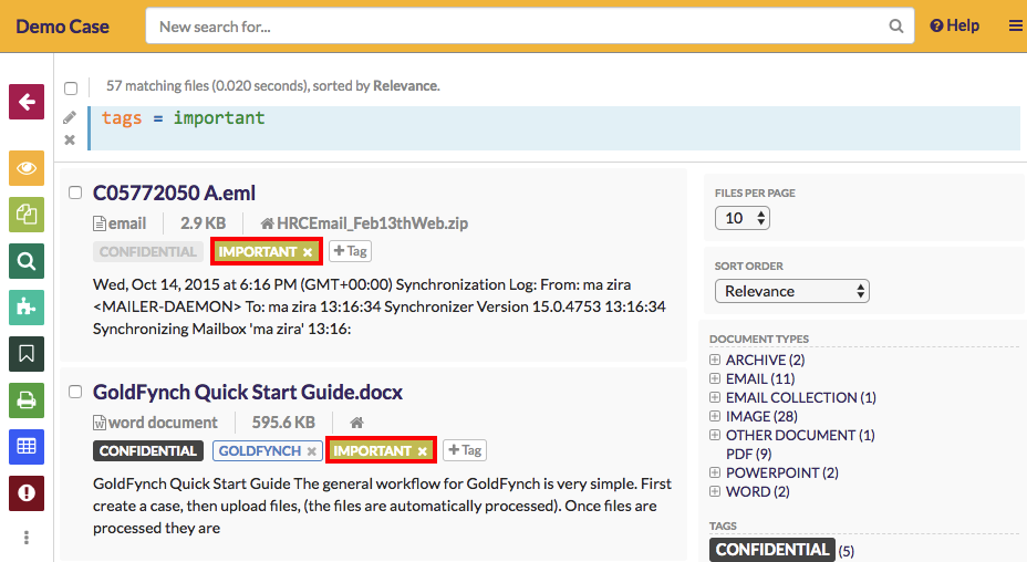 See all files that a tag is assigned to